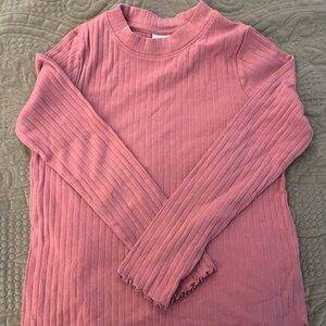 Cat & Jack Pink Ribbed Long Sleeve Tee